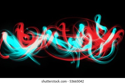 Abstract stroke light effect isolated black background