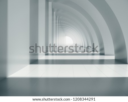 Abstract structure,Long corridor,Product showcase background,Long tunnel.3D rendering