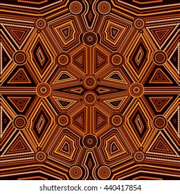 Abstract Style Of Australian Aboriginal Art. Geometric Background Pattern. Ethnic Style.