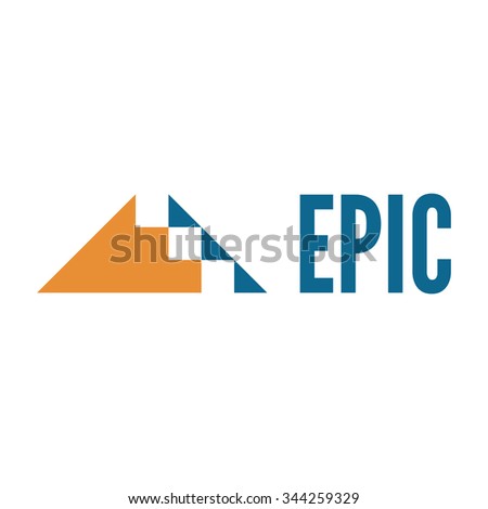 Abstract stylized pyramid in process of construction logo template. Construction, design, history, architecture concept. EPS 10 vector illustration, no transparency