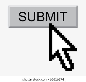 Abstract Submit Button And Arrow-cursor. Raster Illustration.