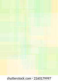 Abstract Subtle Geometric Background With Pale Green And Light Yellow Rectangles. Simple Vertical Raster Graphic Pattern