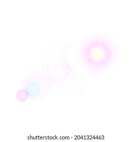 Abstract sun brust with digital lens on white background. Lens flare background.