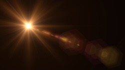 Abstract Sun Burst With Digital Lens Flare Background