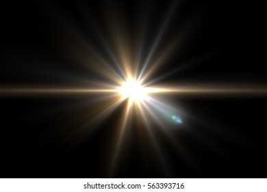 Abstract Sun Burst With Digital Lens Flare Background.Easy To Add Overlay Or Screen Filter Over Photos