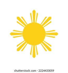 Abstract Sun Icon. A Symbol Of Warmth And Light. Stylized Sun With Rays. Isolated Raster Illustration On A White Background.