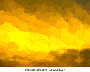 Abstract of sunset cloudscape, mostly shades of yellow, with digital impasto effect