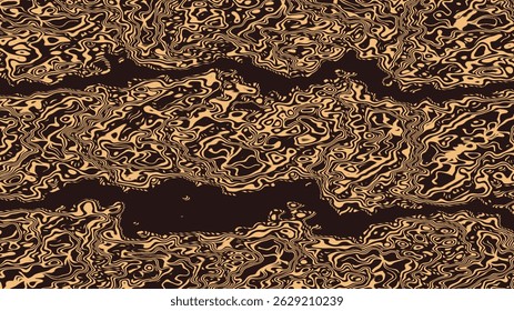 Abstract Swirl Marble Pattern in Beige and Dark Brown