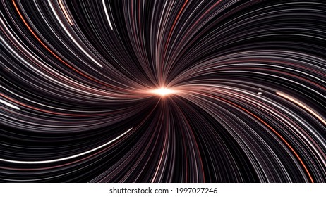 Abstract Swirling Fibers Around The Source Of Light In The Center, Seamless Loop. Animation. Close Up Of An Abstract Star Absorbing Energy.