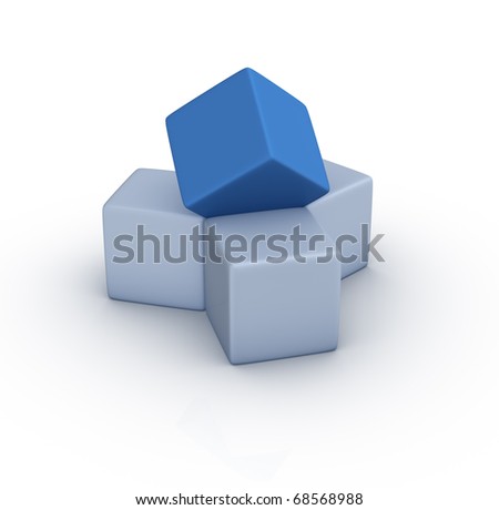 abstract symbol (one different element of four cubes)