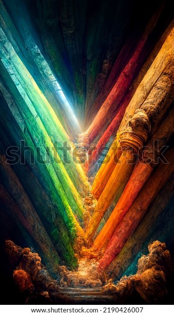 Abstract Symmetrical Rainbow Valley with\
complementary\
colors