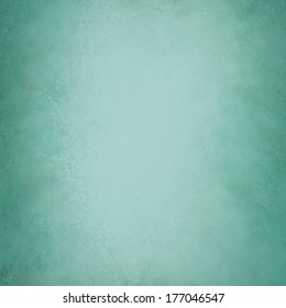 abstract teal background solid color vintage grunge background texture, distressed rough border detail, blue green background, light elegant center for web background idea or brochure color swatch 