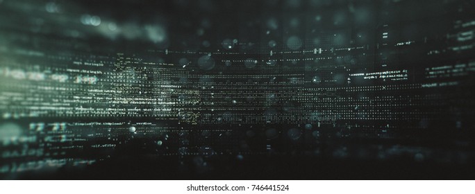Abstract tech background. Floating Numbers HUD Background. Matrix particles grid virtual reality. Smart build. Grid core. Hardware quantum form.