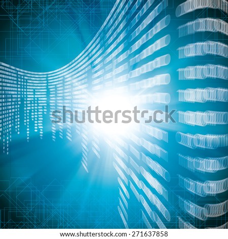 Abstract tech blur blurry binary blue background