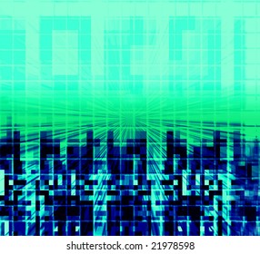 Abstract Tech Connections With Copyspace