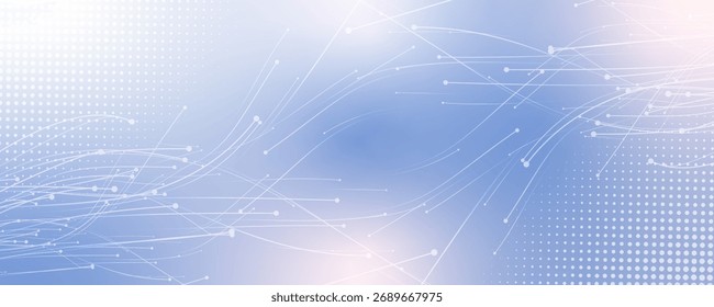 Abstract tech network connection dots. Digital technology and big data analysis background with plexus lines.