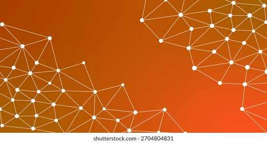 Abstract technical background of network connection and communication. Digital technology background with connecting dots and lines. Abstract technology Network nodes with polygonal shapes.