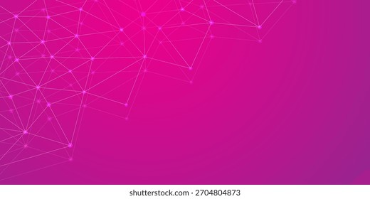 Abstract technical background of network connection and communication. Digital technology background with connecting dots and lines. Abstract technology Network nodes with polygonal shapes.