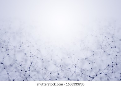 Abstract Technology Backgound with Particles Connections for Internet of Things (IoT) Communication, Data Science, Artificial Intelligence (AI) Neural Network, Blockchain and Fintech concepts