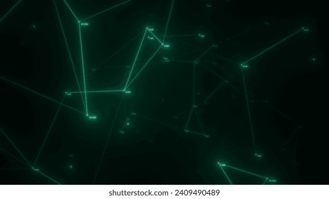 Abstract technology background from animated lines and dots. Geometrical backdrop
