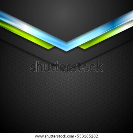 Abstract technology background with blue green arrows