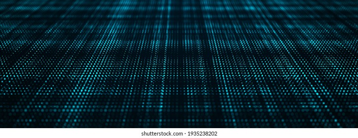 Abstract technology background. Computer matrix. Futuristic cyber background of particles. 3d rendering.