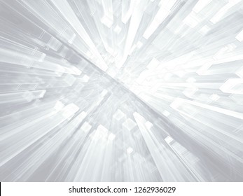 Abstract  technology background - computer-generated 3d illustration. White walls with perspective - future city, data science or sci-fi concept. For web design, posters, covers.