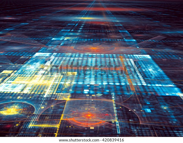 Abstract Technology Background Computergenerated Image Trendy Stock ...