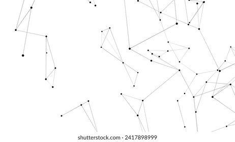 Abstract technology background from lines and dots. Plexus space geometrical backdrop