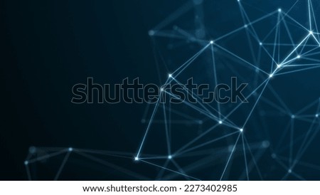 Abstract technology background from lines and dots. Space geometrical backdrop