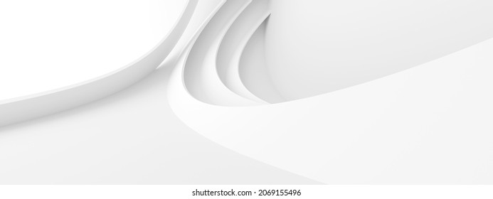 Abstract Technology Background. Minimal Architecture Design. White Industrial Wallpaper. 3d Rendering