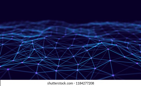 Abstract technology background. Network connection structure. Science background. Big data digital background. 3d rendering.
