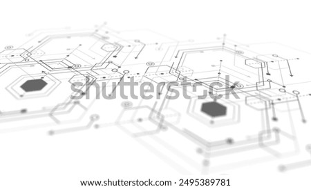 Abstract technology background. Technical drawing . Geometric lines and squares. .illustration.