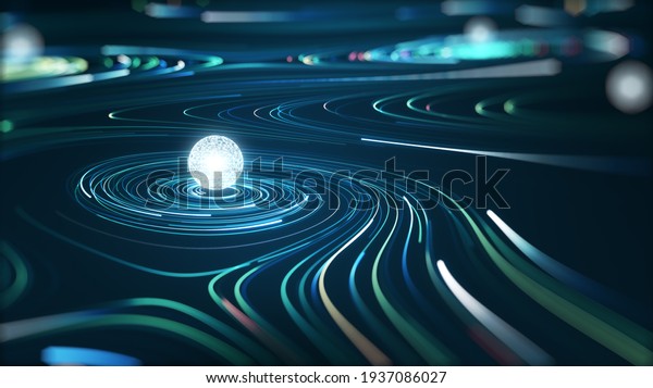 \
Abstract technology big data concept. Motion graphic for abstract\
data center, data flow. Transferring of big data and storage of\
block chain, server,  hi-speed internet. 3D\
Rendering.