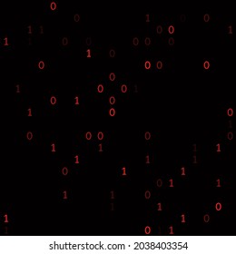 Abstract Technology Binary Code Background. Red Zeros And Ones, Very Many Missed Bits. Unstable Digital Binary Data And Insecure Data Concept Seamless Texture