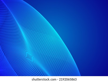 Abstract technology blue background wave lines background. Banner, poster or template elegant and modern curved lines. Communication technology concept. 2D illustration