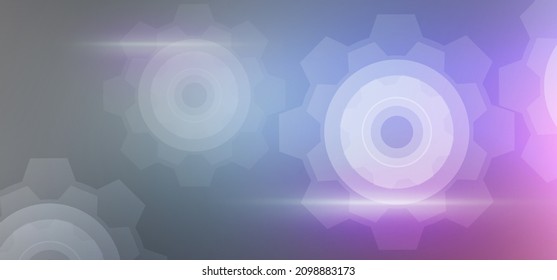 Abstract Technology hexagon cogs design background. Digital futuristic
