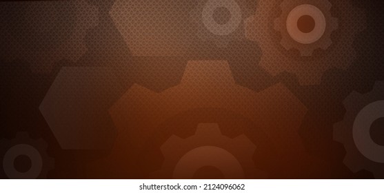 Abstract Technology hexagon cogs design background. Digital futuristic