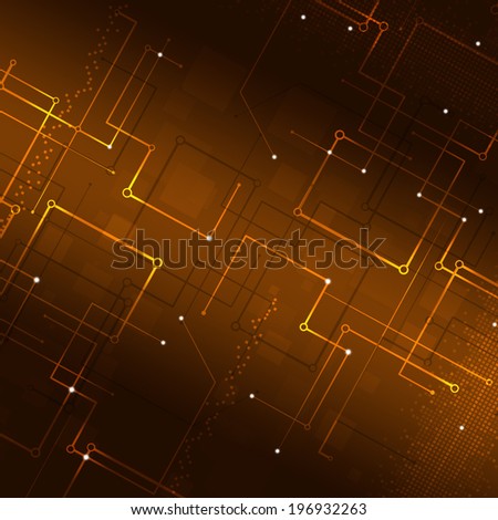 Abstract Technology lines and lights dark red background