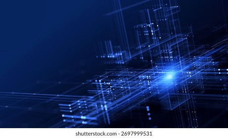 Abstract technology - Network connection concept. Internet Communication Big data, Technology Background - 3d rendering