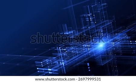 Abstract technology - Network connection concept. Internet Communication Big data, Technology Background - 3d rendering