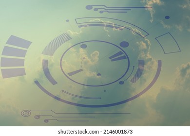 Abstract of Technology on cloud and sky Background