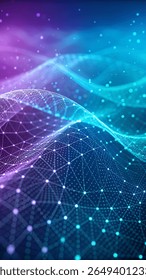 Abstract Technology Particles mesh background vertical, Wallpaper screen, Digital background, Tech background