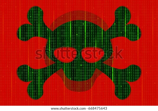 Abstract Technology Pattern Red Symbol Virus Stock Illustration