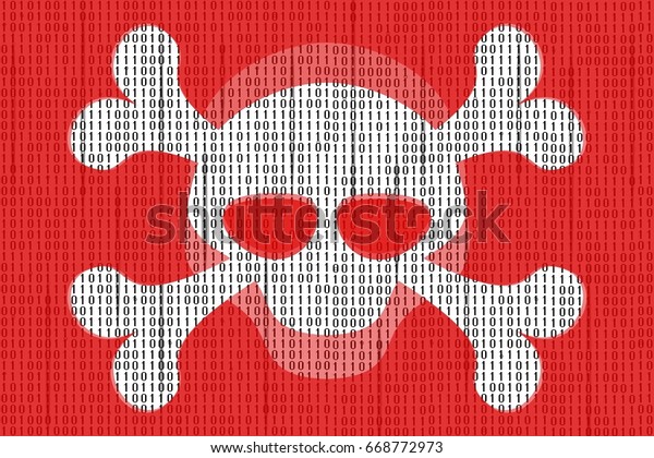 Abstract Technology Pattern Red Symbol Virus Stock Illustration