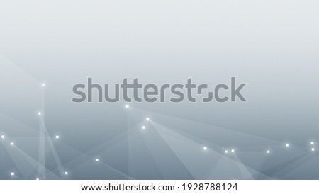 Abstract technology and science polygonal space low poly background Tone white gray with connecting dots and lines.