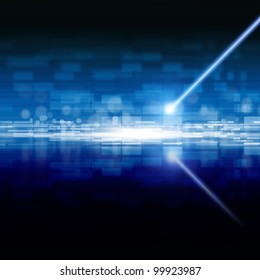 Abstract Techological Background - Laser Beam, Information On Optical Disk