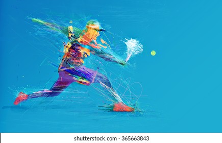 Abstract tennis player