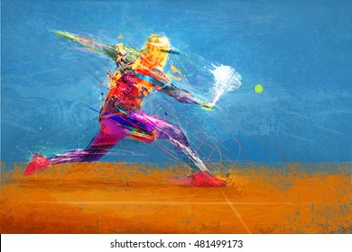 Abstract Tennis Player