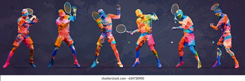 Abstract Tennis Player; 3d Illustration